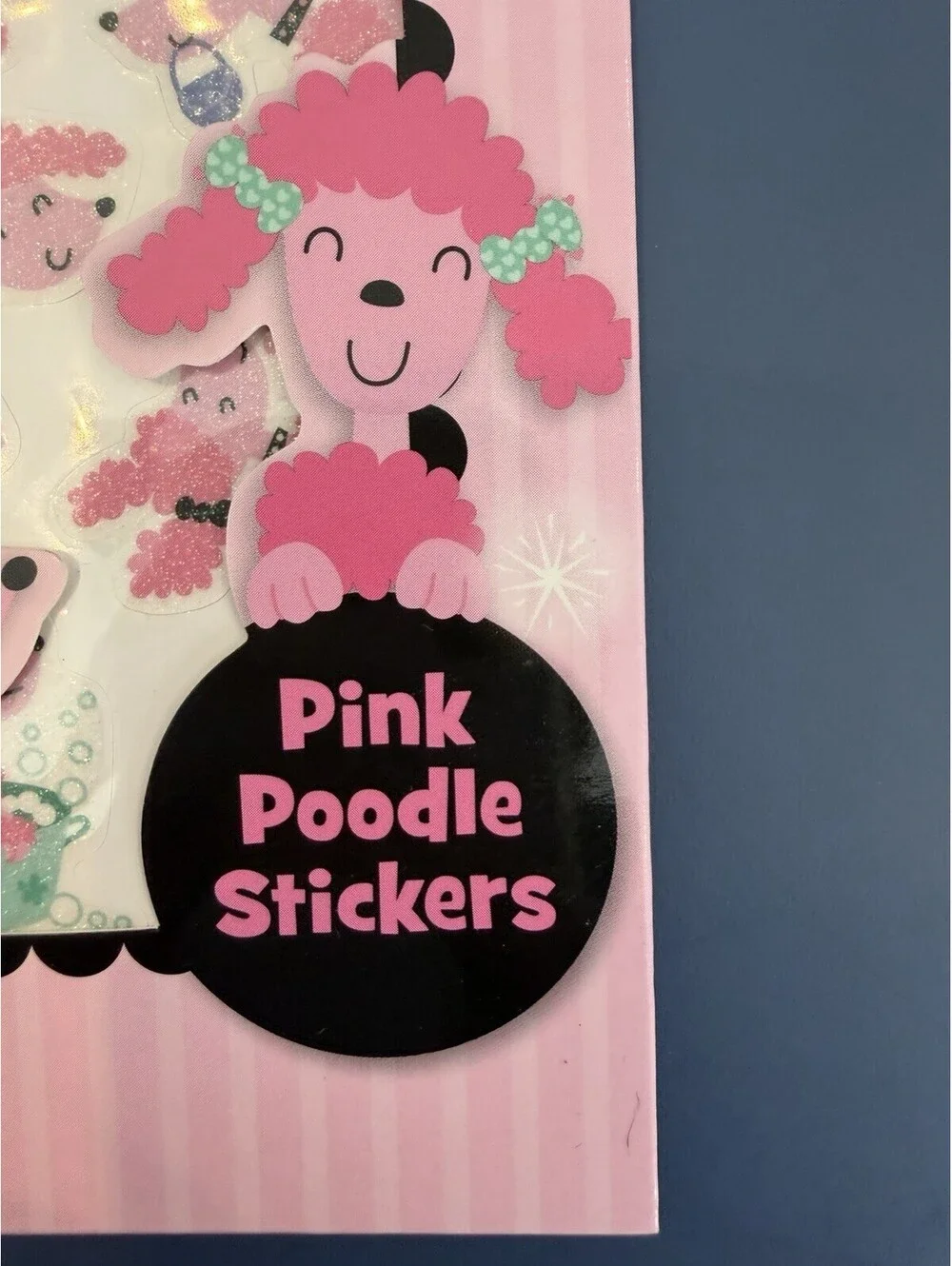 Rare Peaceable Kingdom Stickers Pink Poodle Sparkly Glitter New Sealed